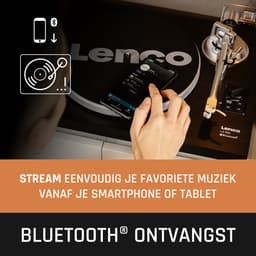 Lenco Platenspeler met Bluetooth - Twee externe Speakers - Ingebouwde Versterker - LS-500BK - Zwart — thumbnail 2