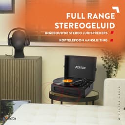 Retro Platenspeler Bluetooth in & out - Fenton RP118 - Model 2025 - Geschikt voor alle platen - Ingebouwde speakers - Zwart — thumbnail 2