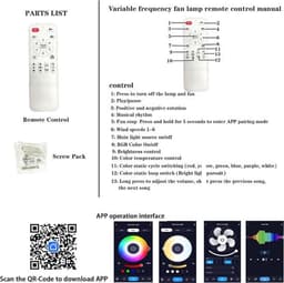 RGB Ventilator - Smart Lamp - Bluetooth Luidspreker - Dimbaar Met Afstandsbediening En App - Met Speaker - Plafondventilator - 46 cm - Woonkamerlamp - Moderne lamp — thumbnail 5