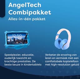 AngelTech Kinderpakket PRO MAX - Kindertablet PRO MAX + Kinderkoptelefoon - Android 15 - Combipakket - Kindertablet Vanaf 3 Jaar – Kinder Tablet – Kids Tablet - Tablet voor Kinderen - Blauw — thumbnail 3