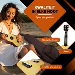 Finesse Ukelele - Starterset - 21" - Ukulele - Kind - Muziekinstrument - Houtkleurig — thumbnail 2