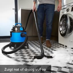 Bouwstofzuiger Zonder Zak - Alleszuiger Met Accessoires - Waterzuiger Met 20 Liter Reservoir - Stofzuiger - Met Waterfilter En Blaasfunctie – 1250 Watt - Voor Binnen en Buitenreiniging — thumbnail 2