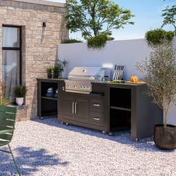 Oviala - 3-delige buitenkeuken met zwarte barbecue - Memphis — thumbnail 4