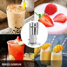 Dubbele Milkshake-Machine - RVS - 18000 T/min - 800ml Capaciteit — thumbnail 4