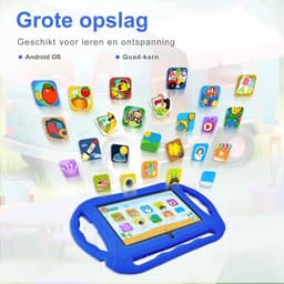 Kindertablet 7 Inch, Android Tablet voor Kinderen, 2GB RAM 32GB ROM, WiFi, IPS-scherm, Ouderlijk Toezicht, Spellen, Educatieve Tablet voor Peuters(Blauw) — thumbnail 4