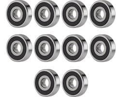 Kogellagers groefkogellagers 10 stuks dubbel afgedicht voor doe-het-zelf draaibanken - motoren - 3D-printers - freesmachines - verschillende mechanische apparaten - 6200-2RS 10 mm x 30 mm x 9 mm