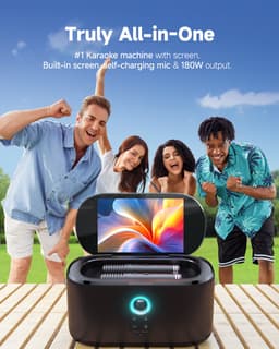 Ikarao Karaoke set voor Volwassenen - Shell S1 - 2 Draadloze Microfoons - 180W - Gratis Karaoke App 6 maanden - HD scherm - Zwart — thumbnail 4