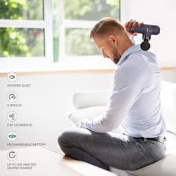 Massage Pistool Draagbaar Handheld Percussie Massager voor Diepe Weefsel Spierverlichting - Compact Lichtgewicht Ontwerp Krachtige Motor Lange Batterijduur - Inclusief 6 Massagekoppen 4 — thumbnail 2