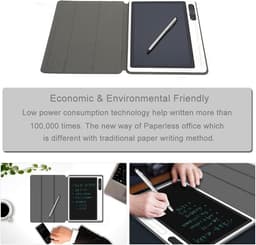 10 inch LCD-tablet tekentablet voor commerciële benodigdheden - Hightech lamineertechnologie - zwart met lederen hoes Digitaal notitieblok — thumbnail 4
