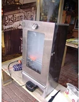 Rookoven Deluxe - Rookkkast - Inclusief Thermometer - Smoker - RVS Roosters - 35x50x90cm - Top Kwaliteit — thumbnail 2