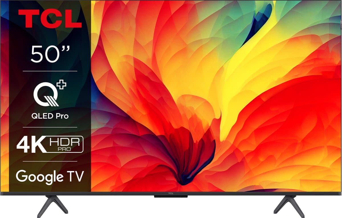 TCL QLED780 50QLED780 - Televisie - (50") - 4K Ultra HD - Smart TV - Zwart - Google TV — afbeelding 1