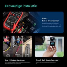 GELLDG Dashcam - Bedradingsset met meerdere aansluitmogelijkheden - Met dubbele indicatielampjes - USB-C-voedingsinterface - 4 soorten zekeringadapters - 24-uurs parkeerbewaking en onderspanningsbeveiliging — thumbnail 2