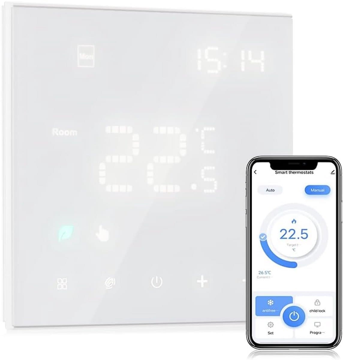 Slimme Thermostaat WiFi met App Bediening voor Vloerverwarming - Programmeerbaar en Afstandsbediening — afbeelding 1
