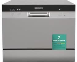 Heinrich's HTG 8840 mini vaatwasser - 7 programma's - gebruik slechts 6,5 liter per cyclus - zilver