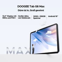 DOOGEE TAB G6 MAX - Android 16-tablet - 4G LTE - 13,4-inch FHD+ 90Hz IPS - 11000mAh/18W - 32GB ROM + 256GB RAM/2TB TF - Octa-core gamingtablet - 5G Wi-Fi - Widevine L1 - Face ID - OTG - Dubbele luidsprekers — thumbnail 4