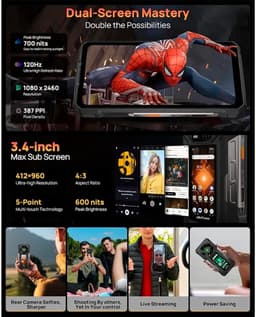 Ulefone Armor 33 Pro 17,6 cm (6.95") Dual SIM Android 14 5G USB Type-C 16 GB 512 GB 25500 mAh Zwart — thumbnail 3