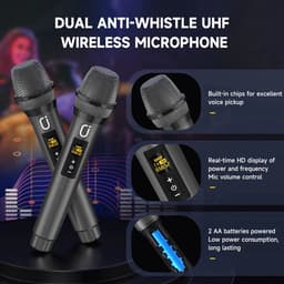 Karaoke Set Volwassenen – Draagbare Bluetooth Speaker Partybox – 2 Draadloze Microfoons – Bluetooth 5.0 – 16.5cm Subwoofer – 3D Geluid & Afstandsbediening — thumbnail 2