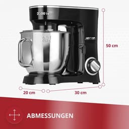 Professionele Keukenmixer met 6.5L Kom en 6 Snelheden - Ideaal voor Brood, Taarten en Meer — thumbnail 4