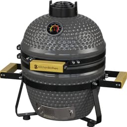 KitchenBrothers Kamado BBQ - 13 Inch Houtskool Barbecue - 27⌀ cm - PFAS-vrij - Deluxe Set - Egg BBQ met Accessoires inclusief Hoes - Vaderdag Cadeau - Grijs — thumbnail 1
