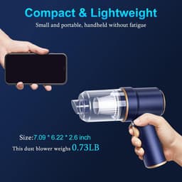 Handstofzuiger voor auto's — 8000 zuigkracht — stofzuiger — luchtstoffer — 120 watt hoog vermogen — speciale stofzuiger voor auto's met led-verlichting — met meerdere sproeiers — ideaal voor thuis, op kantoor, in dierentuinen. — thumbnail 2