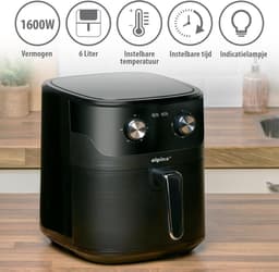 Heteluchtfriteuse XL - Airfryer voor thuis - Gezond Frituren - Instelbare Temperatuur - 6 Liter Capaciteit - Zwart — thumbnail 2