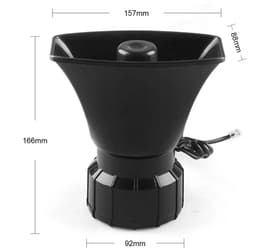 Megafoon 12V 100W met Sirene – 110 dB Autosirene & PA Systeem – 7 Tonen – Voor Auto, Boot & Noodgebruik – Zwart — thumbnail 3