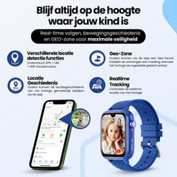 Protectly® GPS Horloge Kind Met Simkaart - 4G - SOS Knop - Smartwatch Kinderen - GPS Tracker Kind - Kinder Smartwatch - Videobellen - HD Camera - Whatsapp en SMS - Elke polsmaat — thumbnail 5