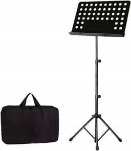 Staccato - Professionele Muziekstandaard - Opvouwbare Lessenaar - In Hoogte Verstelbaar (70-150 cm) - Met Bladmuziekklemmen & Draagtas - Zwart — thumbnail 5