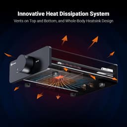 Fosi Audio V3 Amplifier Stereo HiFi, 300Wx2, Chip TPA3255, Mini Stereo Amplifier, 2 On-Amp TI NE5532 Replaceable, Innovative Design for Heat Dissipation, 2.0 Channel Class D Power Amplifier — thumbnail 4