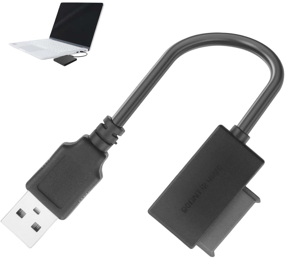 SATA naar USB Adapter - Plug & Play 13-pins Kabel voor Externe HDD, SSD en CD/DVD-ROM Speler — afbeelding 1