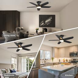 Dimbare Inbouw Plafondventilator met Afstandsbediening en Verlichting - Ideaal voor Slaapkamer, Keuken en Woonkamer — thumbnail 4