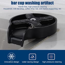 Automatische Hogedruk Glasreiniger voor Spoelbak - RVS Bekerwasser voor Keuken en Bar — thumbnail 3