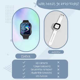 ISHIVA® GPS Horloge Kind geschikt voor Simkaart (4G GPS)–Smartwatch Kinderen met HD-camera & Videobellen - Kinder Smartwatch -1000 mAh Long Battery–IP65 Waterdicht–SOS Knop–School Mode-Veilige Zones-GPS Tracker–2 Jaar Garantie–Zwart — thumbnail 4