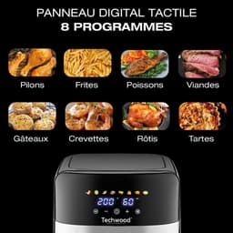 Airfryer - Olievrije Frituurpan - Gezond Koken - Digitale Touchscreen - 8 Liter - Zwart — thumbnail 2
