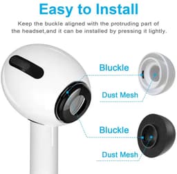 AirPods Pro 1/2 gen Vervanging Tips Mix Memory Foam(3 paar, zwart) Silicone(3 paar, wit) S/ M /L met Case - Geluidsisolerend - Beter dan Origineel — thumbnail 2