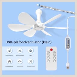 longziming -Mini Plafondventilator - Plafondventilator - persoonlijke Mini - USB-Aansluiting - Traploze Windsterkte - 42 CM - Aan/Uit-Schakelaar -instellingen - PP - Compact En Energiezuinig - 1 Stuk — thumbnail 5