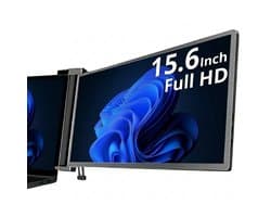 Portable Monitor Link 15.6" - Full HD Draagbare monitor met USB-C & HDMI - Extra scherm laptop - Plug & Play - Incl. Draagtas