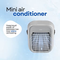 Dynter Mobiele Aircooler – Draadloze Luchtkoeler – Mini Ventilator met Batterij – Compact, Stil & Draagbaar – Grijs (SM211) — thumbnail 4