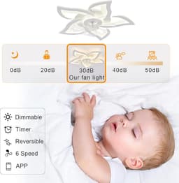 Moderne plafondventilator met licht en afstandsbediening - Stil, dimbaar en 6 snelheden — thumbnail 5