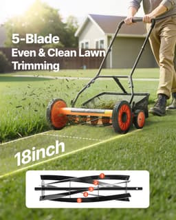 VEVOR Cilindermaaier Grasmaaier Handmaaier 450mm Snijbreedte 5 Messen 35-62mm — thumbnail 3