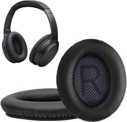 kwmobile 2x oorkussens geschikt voor Bose Quietcomfort 35 35II 25 15/QC35 QC35II QC25 QC15 - Earpads voor koptelefoon in zwart — thumbnail 1