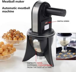 Gehaktbal Vormmachine - Bal Maker - Keuken Hulp - 3 Ballen Tegelijk - 35x25x22cm - Zwart — thumbnail 5