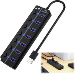 USB 3.0 Hub met 7 Poorten en 5 Gbps Snelheid — thumbnail 3