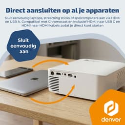 Denver Beamer - 4K 3840x2160P - 400 ANSI Lumen - Projector - Thuisbioscoop - HDMI - USB-C - PR4300 — thumbnail 4