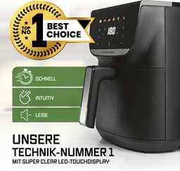 GOURMETmaxx AirGenius heteluchtfriteuse - 7,5 l | Friteuse met 7 programma's | Minioven - vetarm frituren voor max. 7 personen | Heteluchtfriteuse met kleurendisplay en led-touchscreen — thumbnail 4