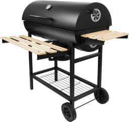 GREGMAN Roast 80 koolstof BBQ - Grote Tuingrill met Deksel - Thermometer & Zijplanken - Verstelbare Luchtregeling - Zwart — thumbnail 3