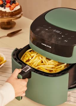 Grote Heteluchtfriteuse 6,2 Liter Saliegroen met Timer en LCD — thumbnail 2