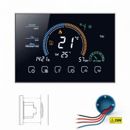 Slimme thermostaat voor elektrische vloerverwarming | Inbouw | Wifi met Tuya Smart Life app | Touchscreen | Zwart | 16A — thumbnail 1