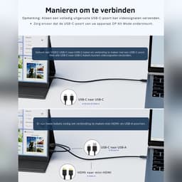 SNJY® Portable Monitor - Draagbare Monitor - Draagbaar Scherm - 15,6 Inch - 1920×1080 FHD - Zwart — thumbnail 4