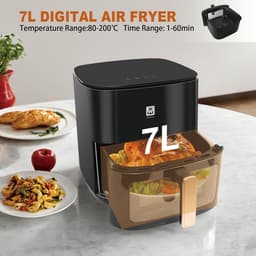 Grote Olievrije Luchtfriteuse 7 Liter met Kijkvenster en Touchscreen — thumbnail 4